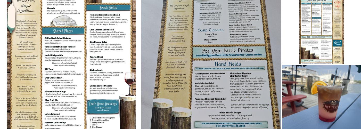 Pirates Cove Restaurant and Dock Bar Menu
