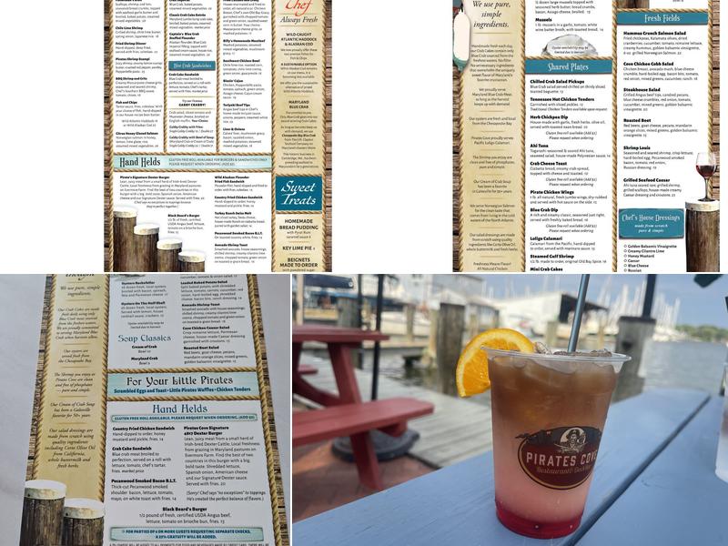 Pirates Cove Restaurant and Dock Bar Menu