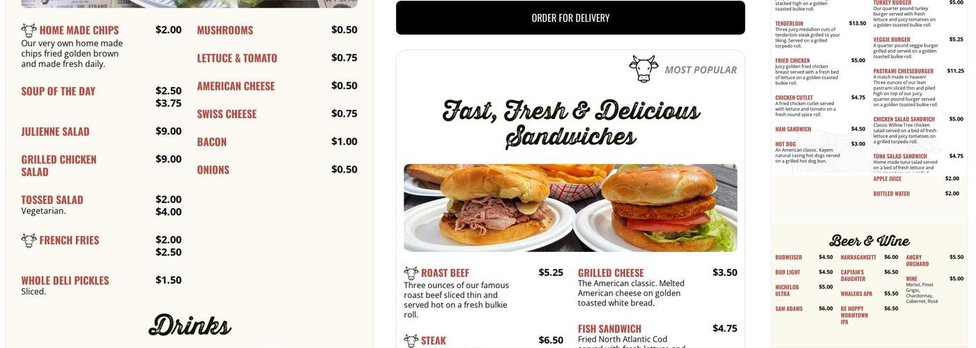 The Beef Barn Menu