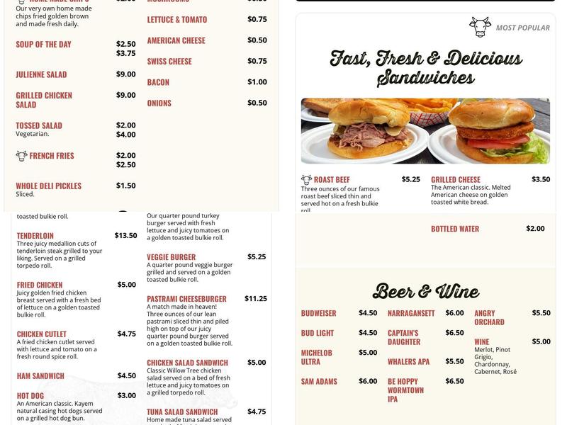 The Beef Barn Menu