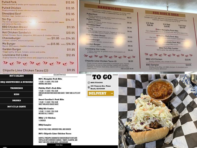 Mo's SmokeHouse BBQ Menu