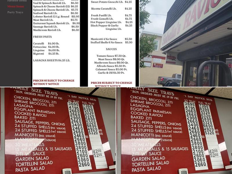 Sabella's Ravioli Menu