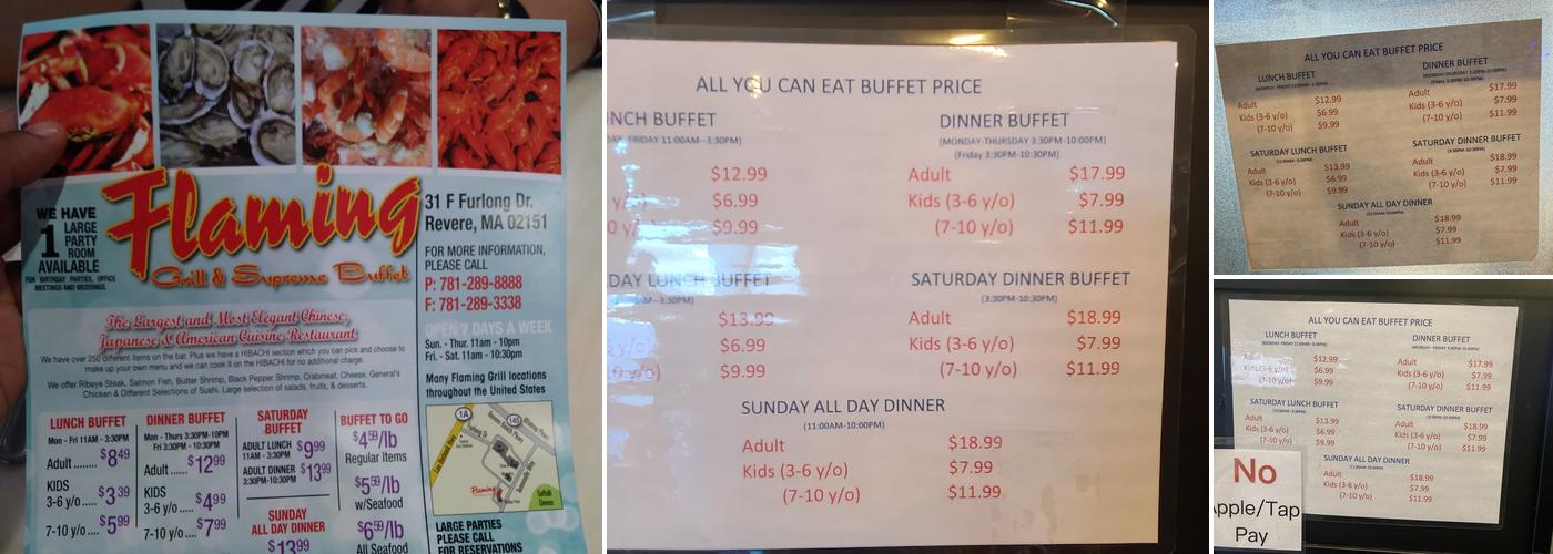 Flaming Grill and Buffet Menu