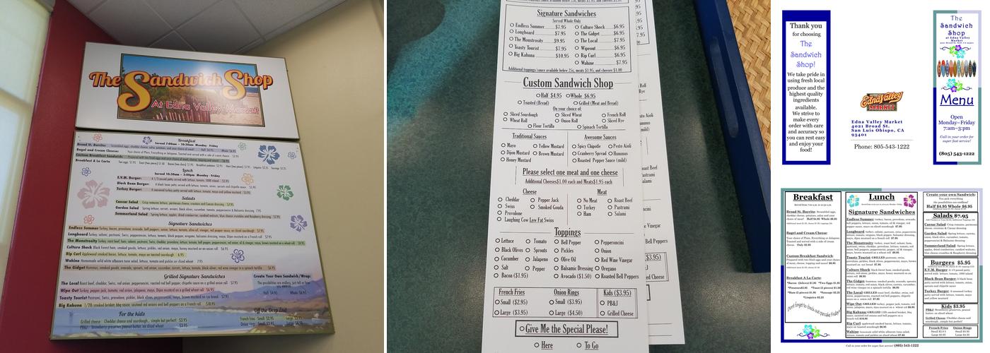 Edna Valley Market Menu