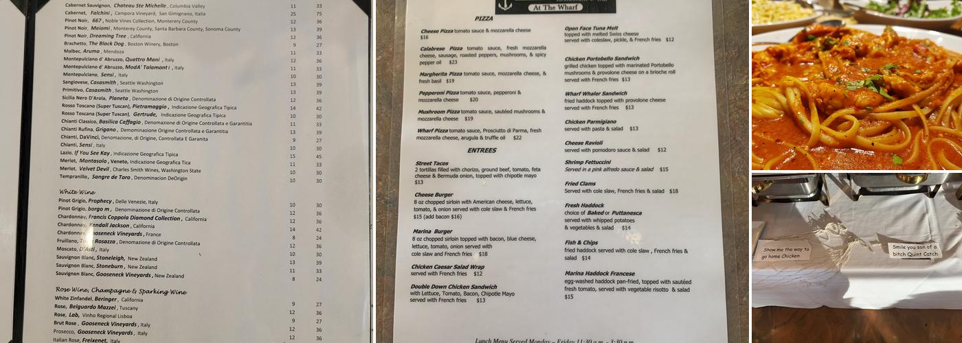 The Marina At The Wharf Menu