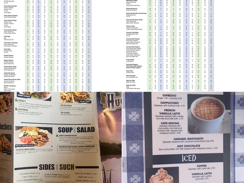 Huckleberry's Menu