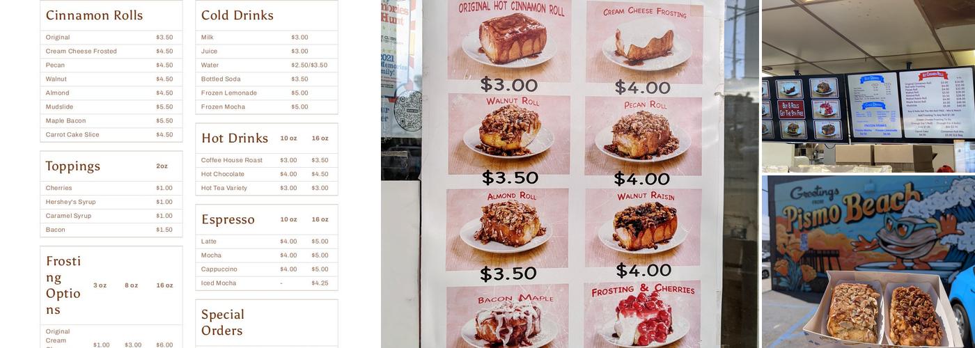 Old West Cinnamon Rolls Menu