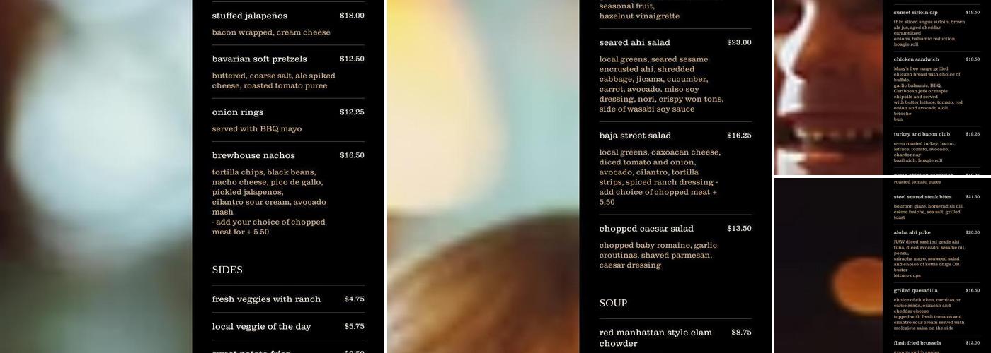 Shell Beach Brew House Menu