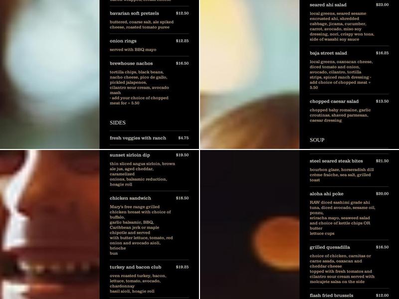 Shell Beach Brew House Menu