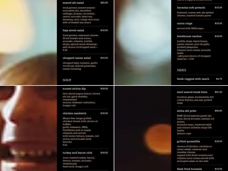 Shell Beach Brew House Menu
