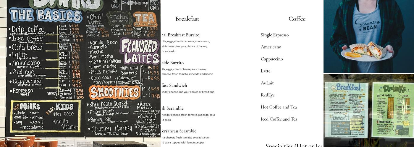 Steaming Bean Menu