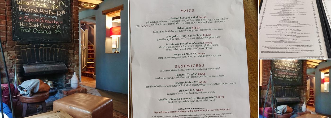 The Old Hatchet Menu