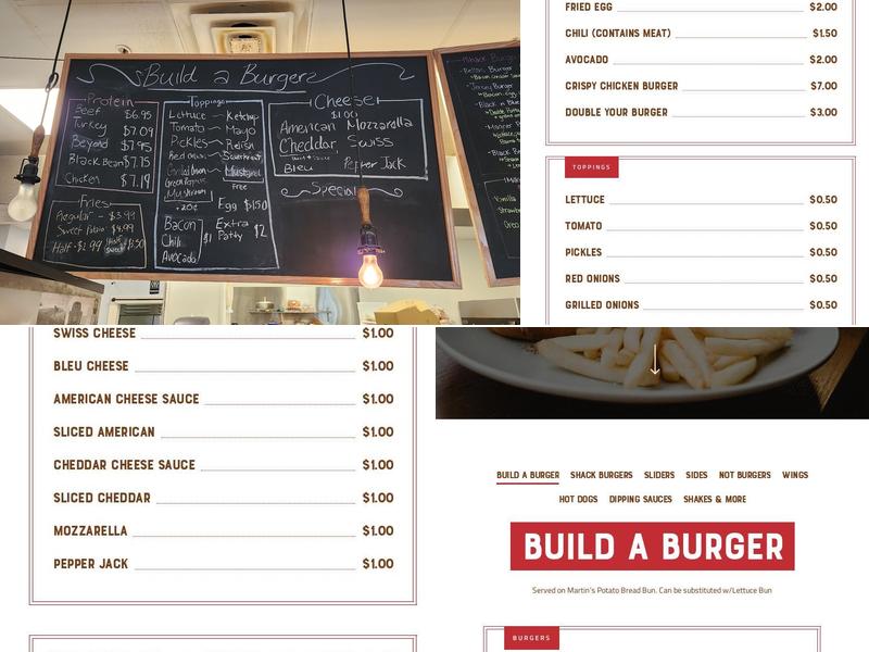 Bella's Burger Shack Menu