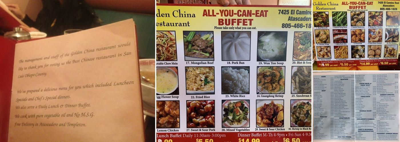 Golden China Restaurant Menu
