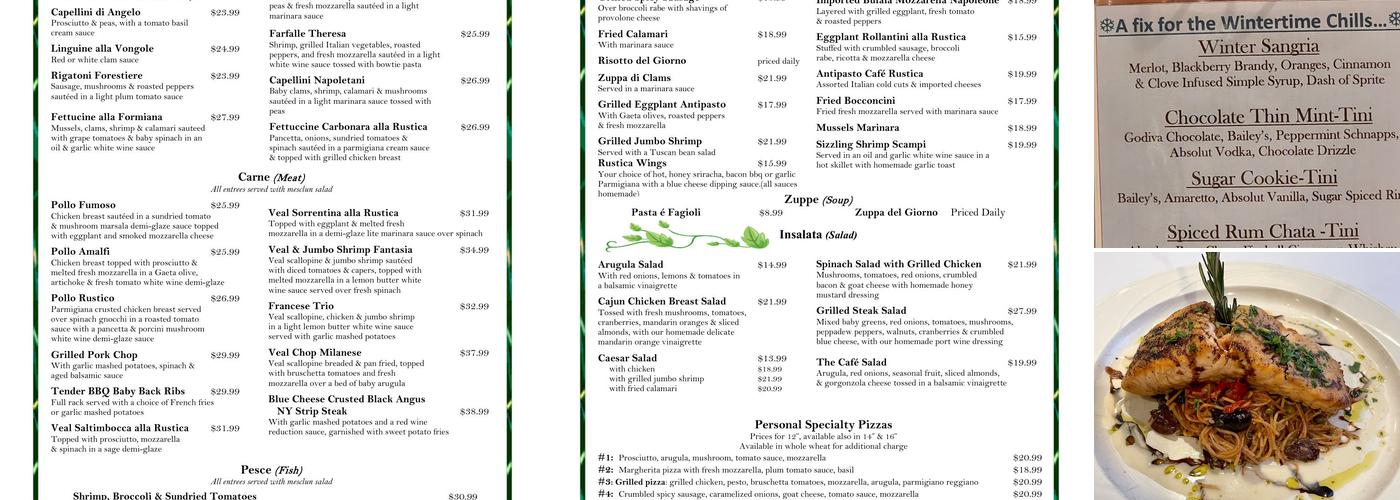 Café Rustica | New Jersey Menu