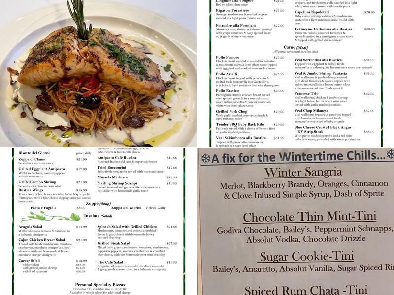 Café Rustica | New Jersey Menu