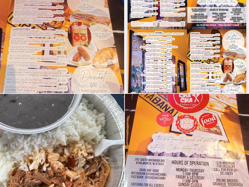 Cha Cha Cha Cuban Cafe Menu