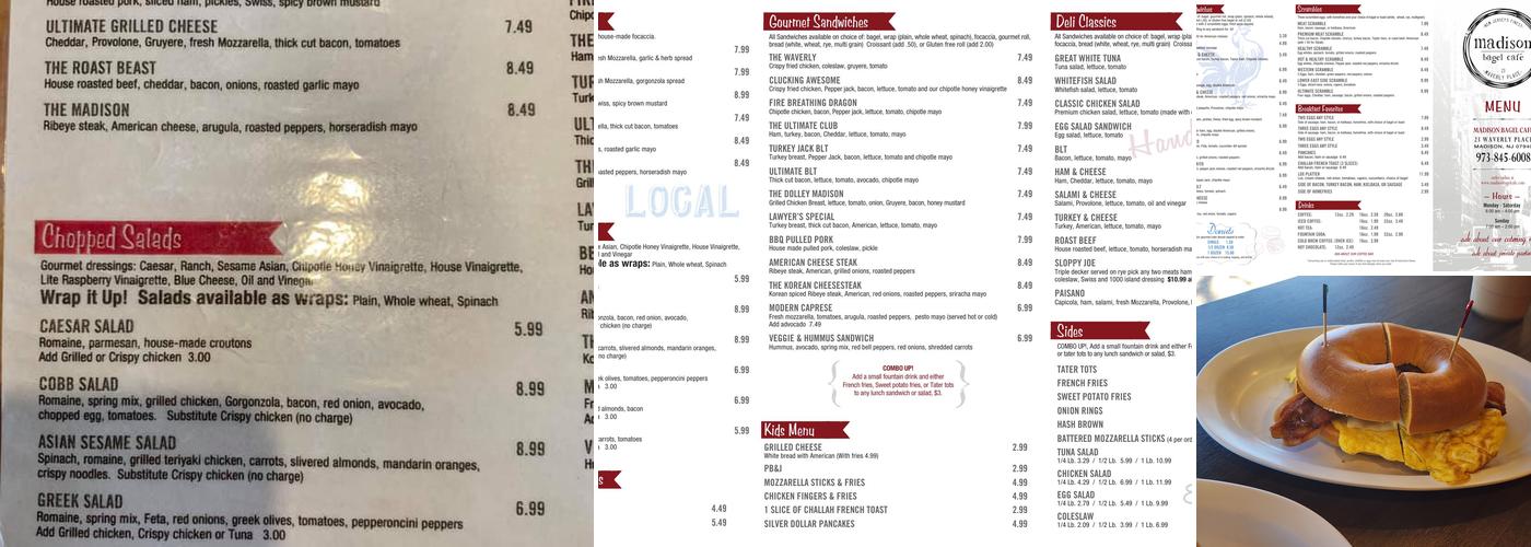 Madison Bagel Cafe Menu