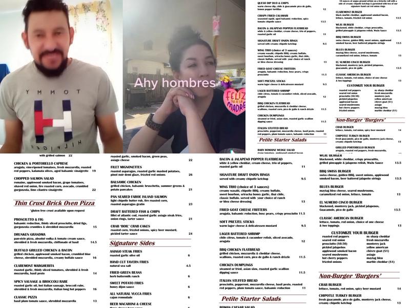 The Claremont Tavern Menu