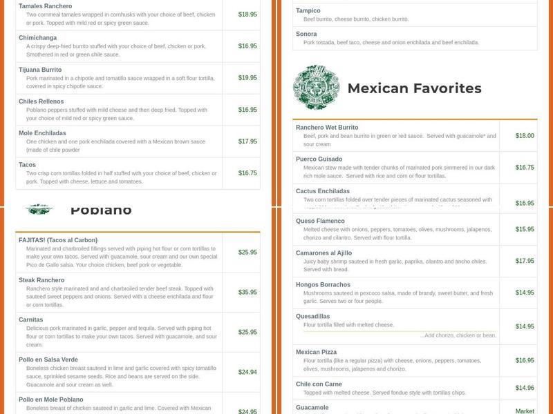 Casa Maya Menu