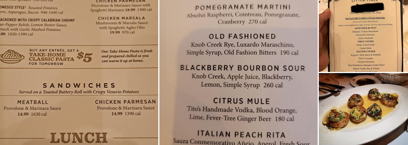 Maggiano's Little Italy Menu