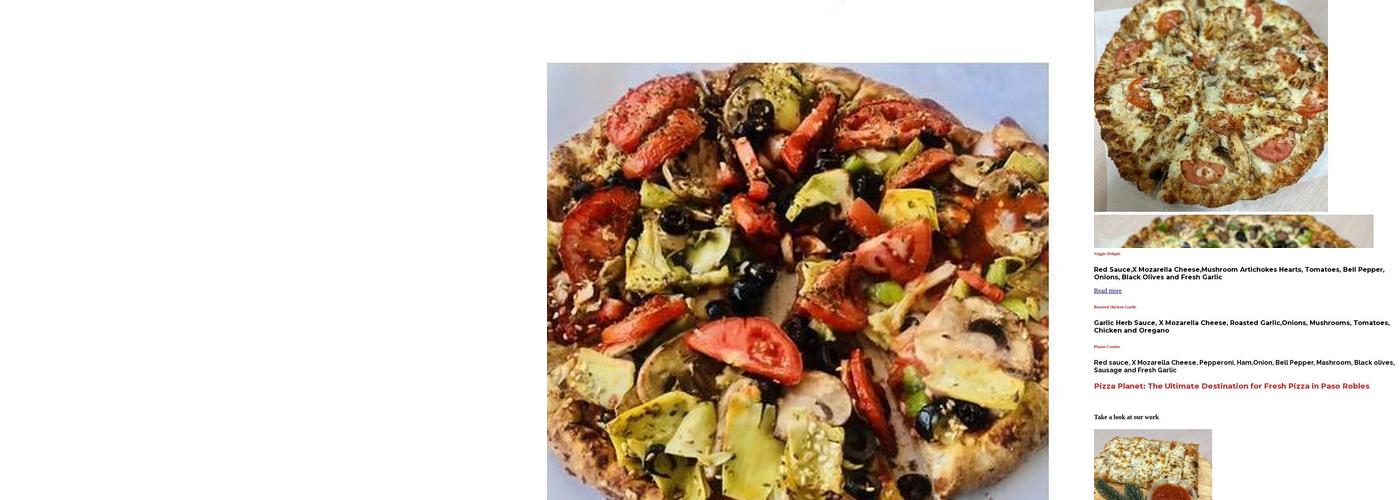 Pizza Planet Menu