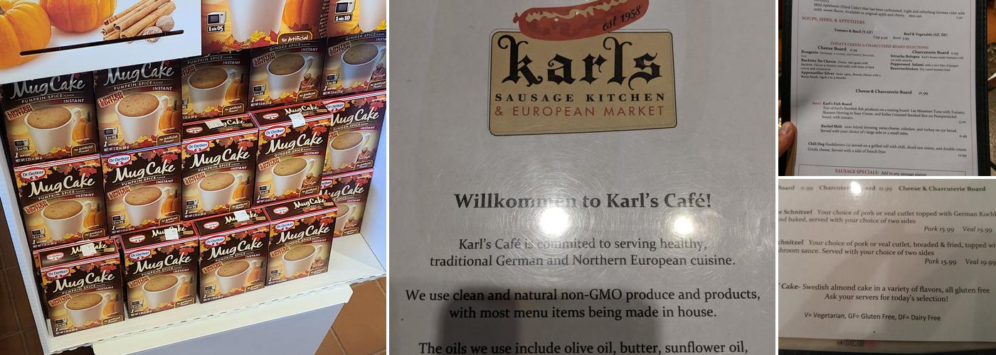Karl's Sausage Kitchen & European Market Menu