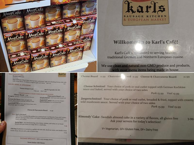Karl's Sausage Kitchen & European Market Menu