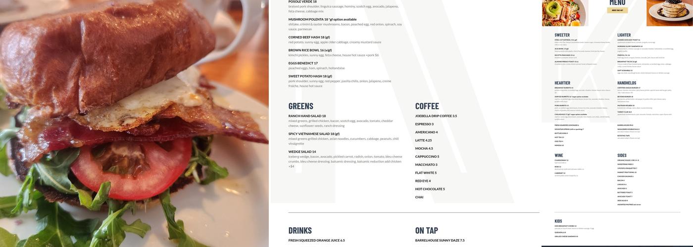 Kitchenette - Coffee and Brunch Menu
