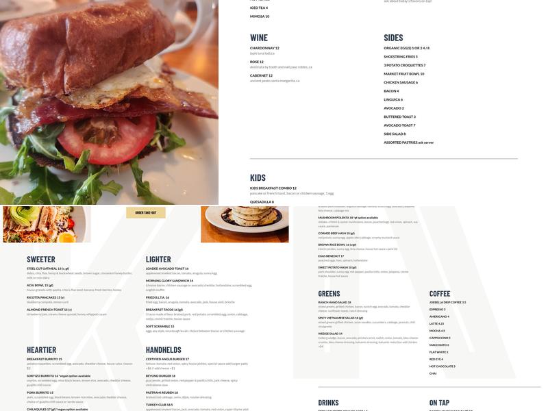 Kitchenette - Coffee and Brunch Menu
