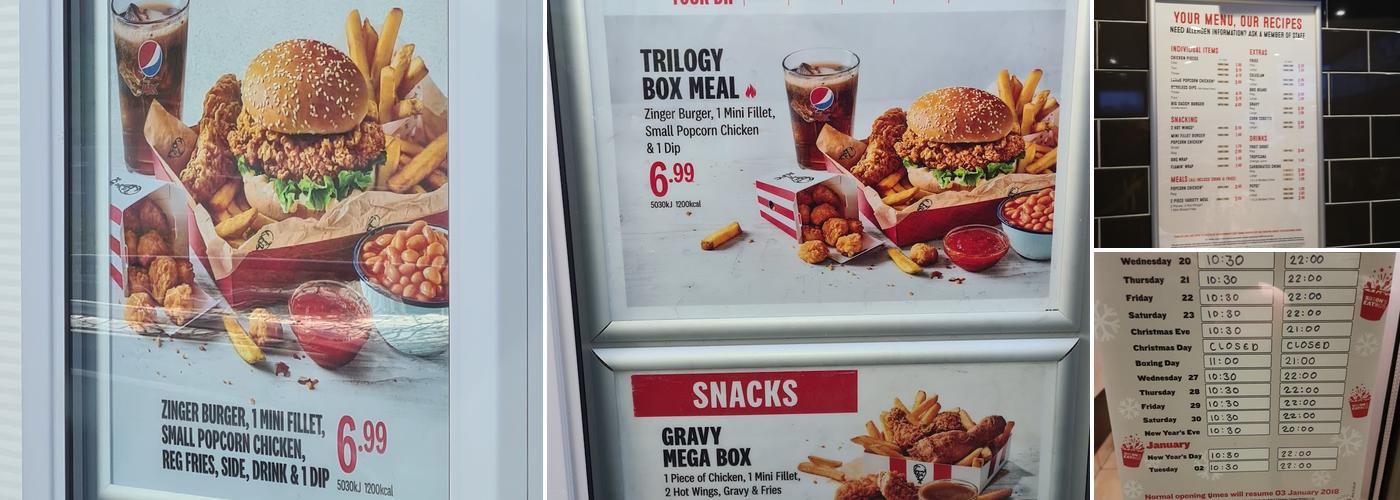 KFC Redditch - Clews Road Menu