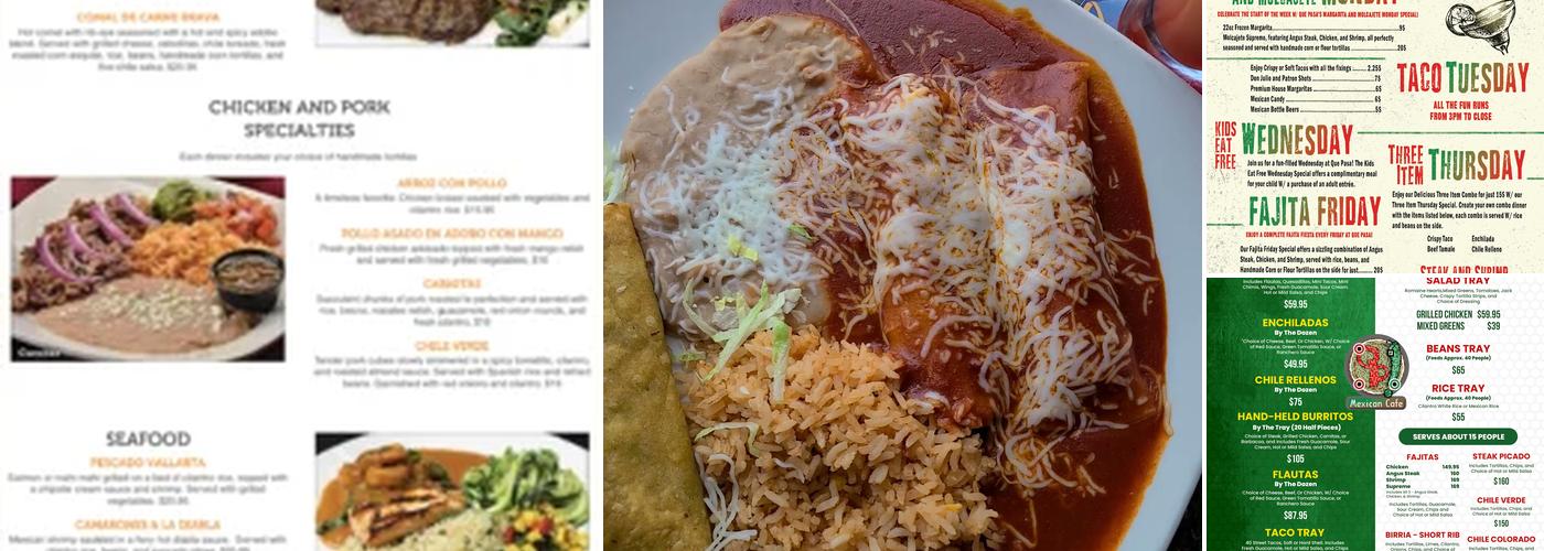 Que Pasa Mexican Cafe Menu