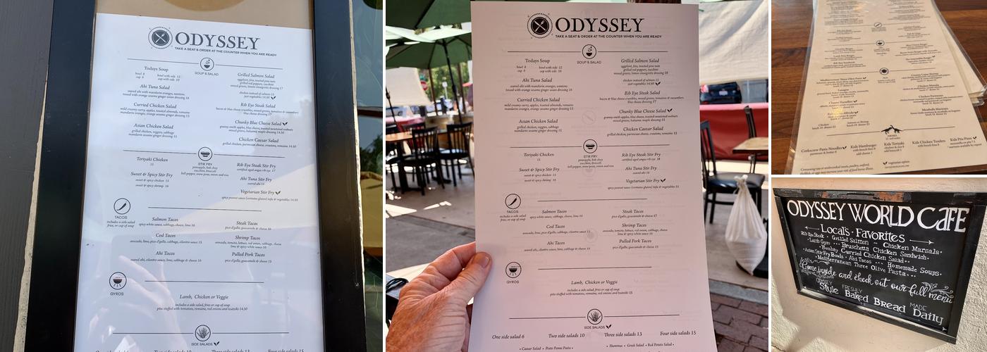 Odyssey World Cafe Menu