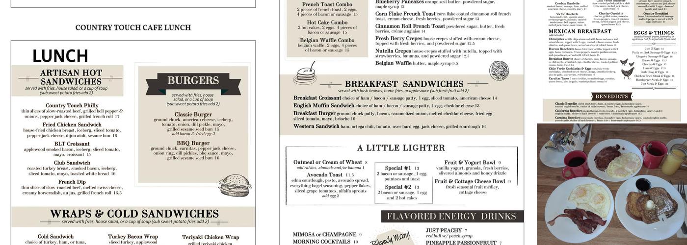 Country Touch Cafe - Breakfast • Lunch • Brunch Menu