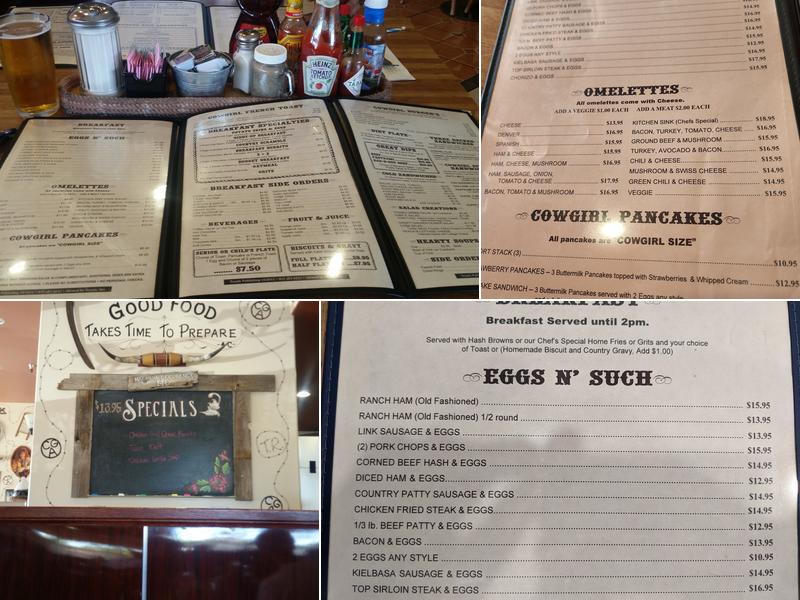 Cowgirl Cafe Menu