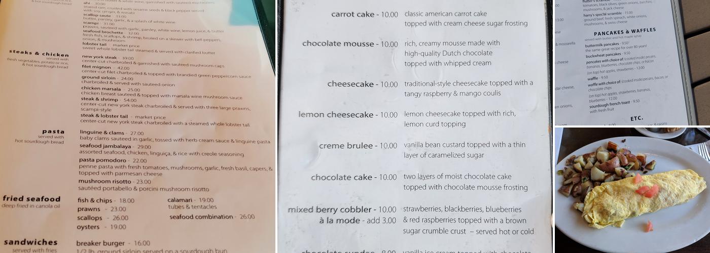 Dorn's Breakers Cafe Menu