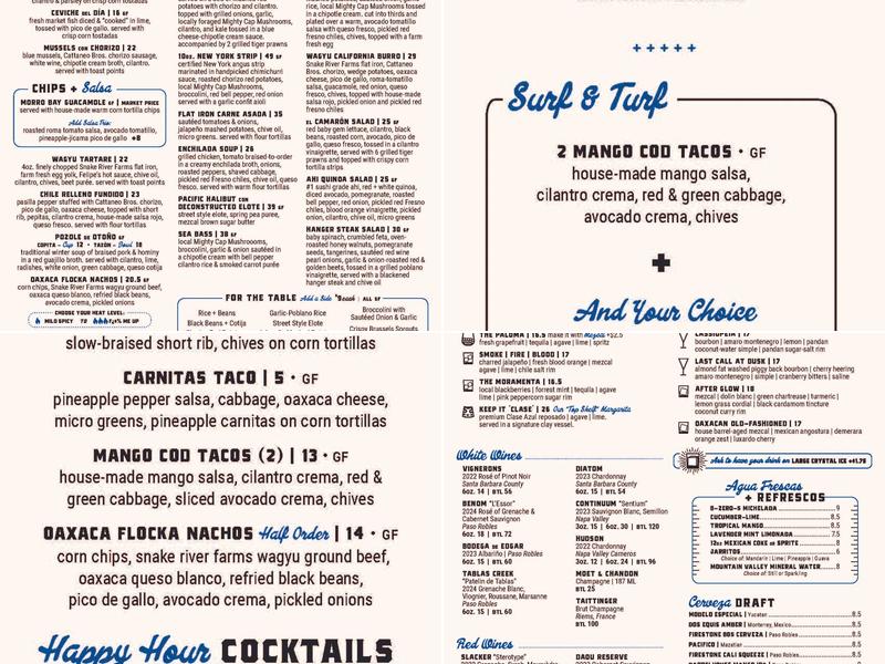 Fish Gaucho Menu