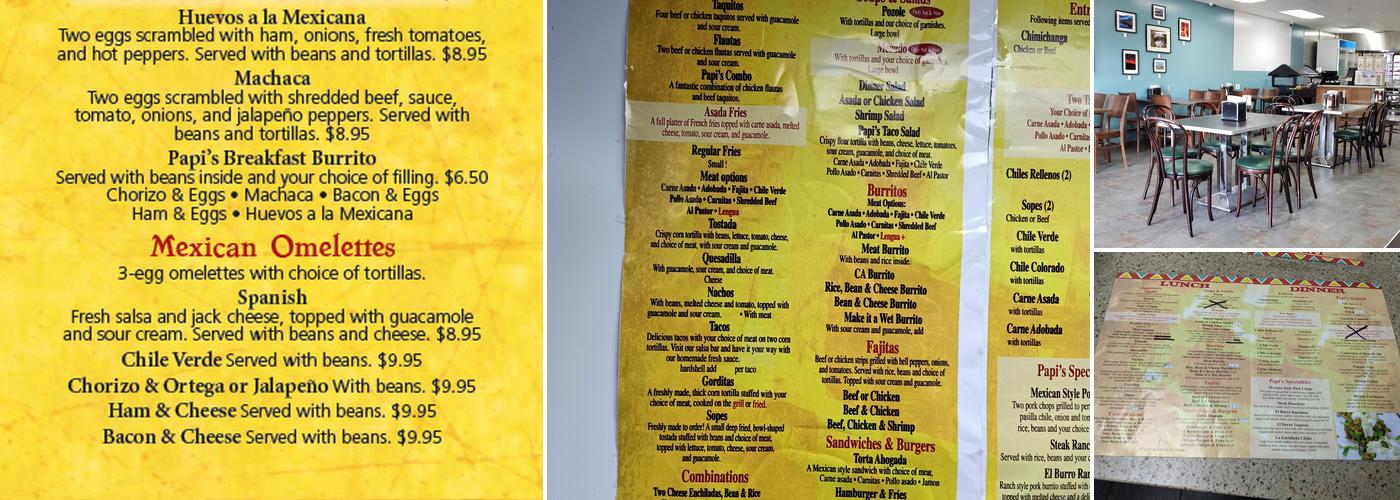 Papi's Menu