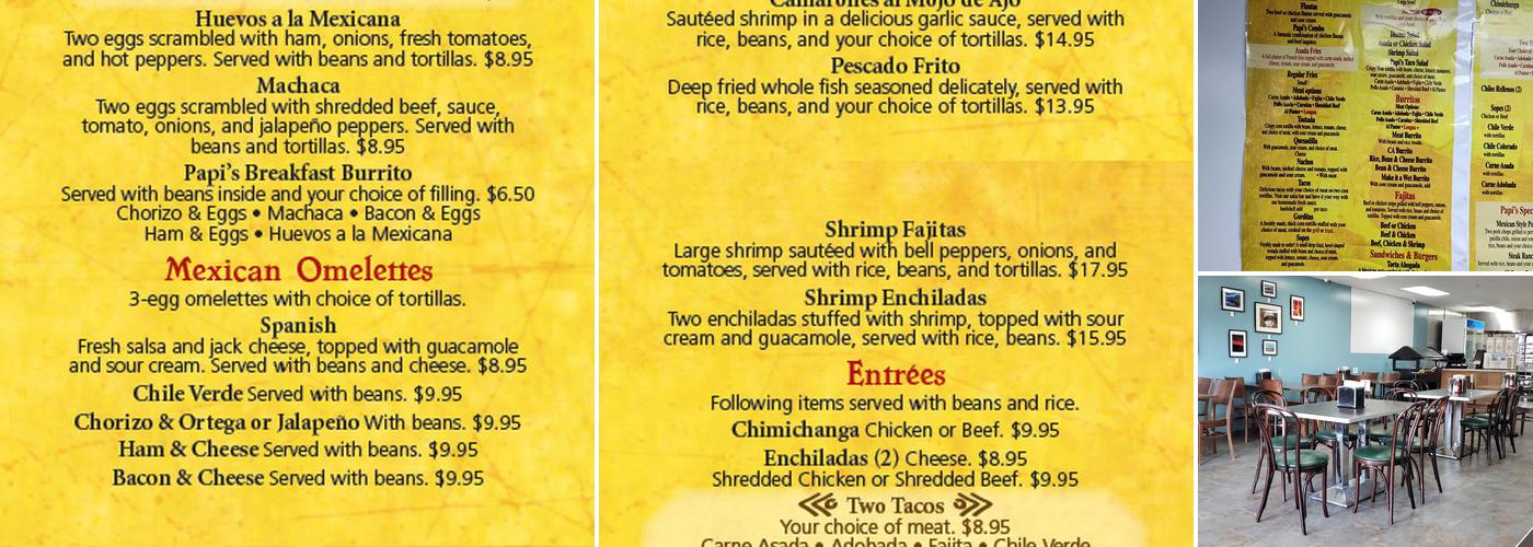 Papi's Menu