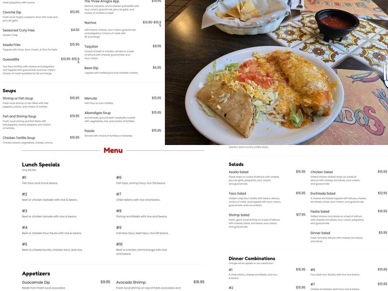 El Taconazo Menu