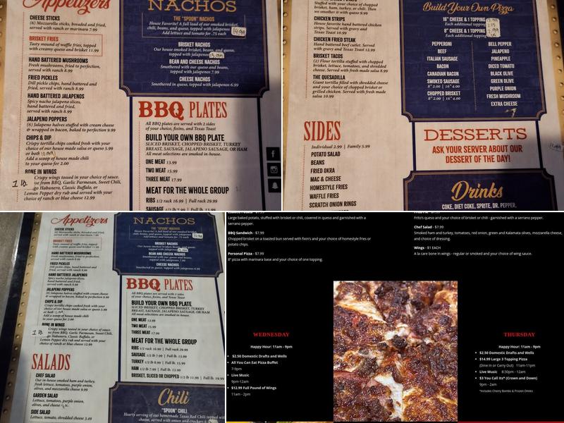 Texas Cafe & Bar Menu