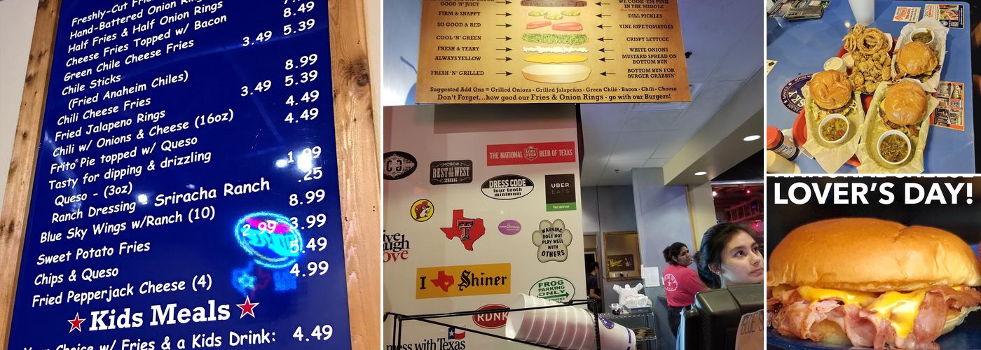Blue Sky Texas Menu