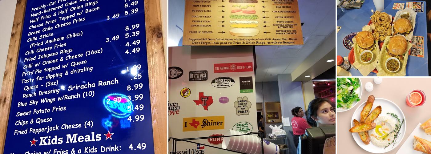 Blue Sky Texas Menu