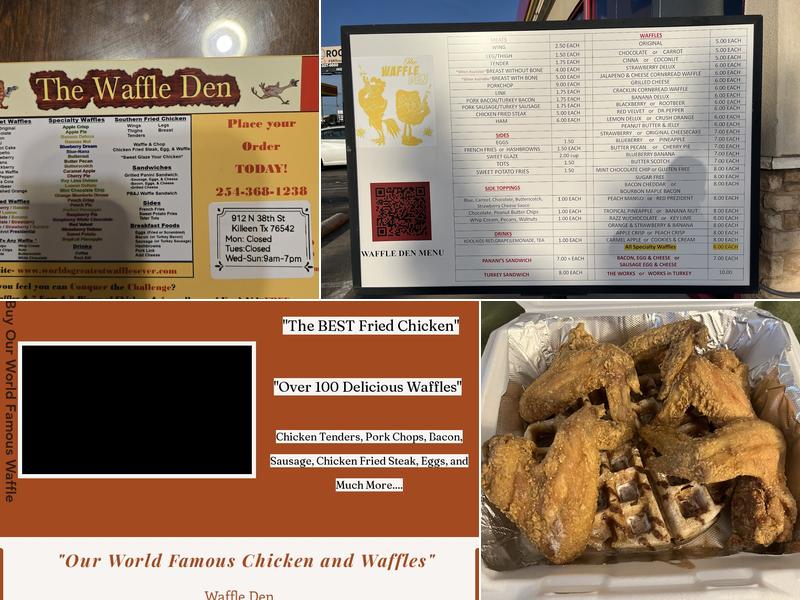 The Waffle Den Menu