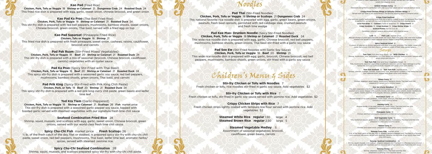 Thai Bounty Menu