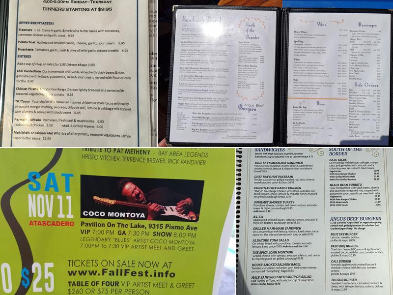 Blue Sky Bistro Menu