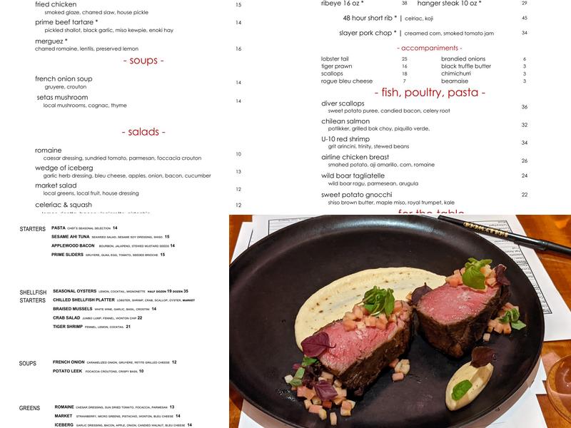 Final Cut Steakhouse Menu