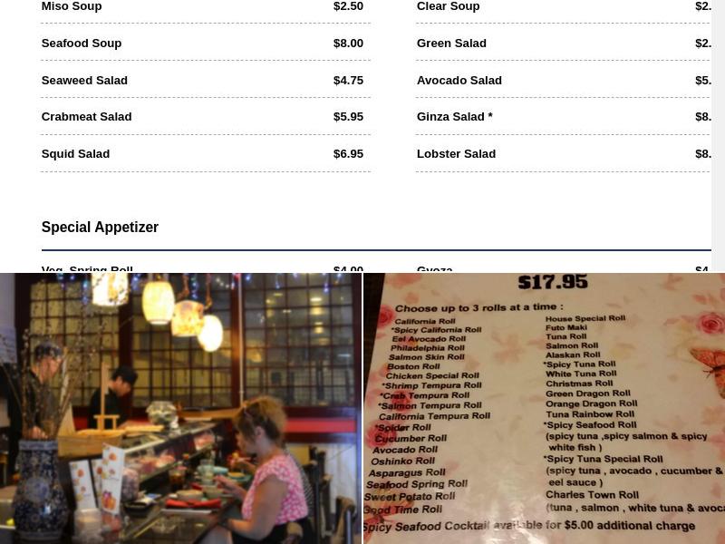 Ginza Menu