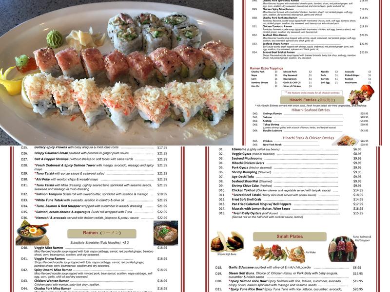 Okada Japanese Restaurant & Sushi Bar Menu