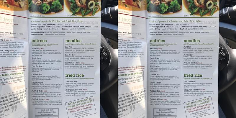 Thai Ashburn Restaurant Menu
